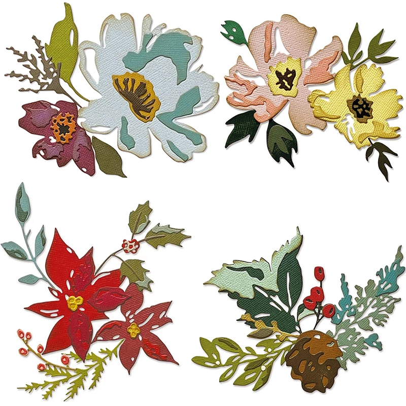 Plant Metal Cutting Dies is Suitable For Christmas DIY Album Scrapbook 3D Greeting Card Decoration Creative Flower Leaf 2022 New