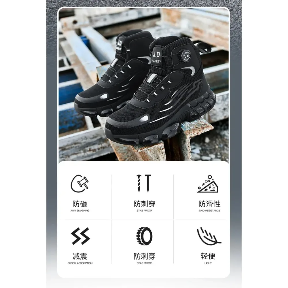 Waterproof Safety Boots Men Indestructible Steel Toe Work Ankle Boot Anti-smash Stab-resistant Safety Shoes Biker Botas Para Hom