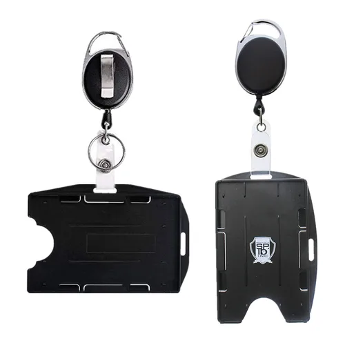 Imagen 1 del producto Etiqueta de identificación Horizontal Vertical, soporte para insignia de doble uso, funda para permiso de trabajo, llavero con insignia de nombre, funda para tarjeta de trabajo