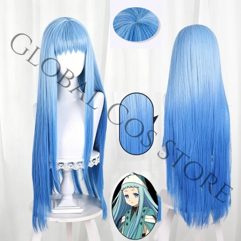 

Richeh Cosplay Wig Anime Witch Hat Atelier Natural Looking Light Blue Long Hiar Halloween Roleplay Props for Unisex Hairpiece