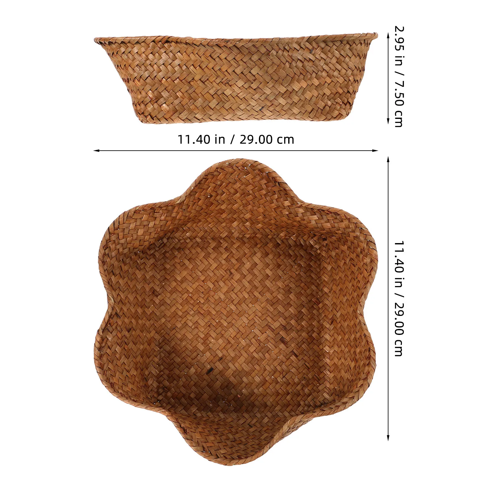 Large Handwoven Woven Fruit Tray Natural Rustic Design for Bread Fruits Snacks Serving Storage Desktop Organizer Kitchen Decor