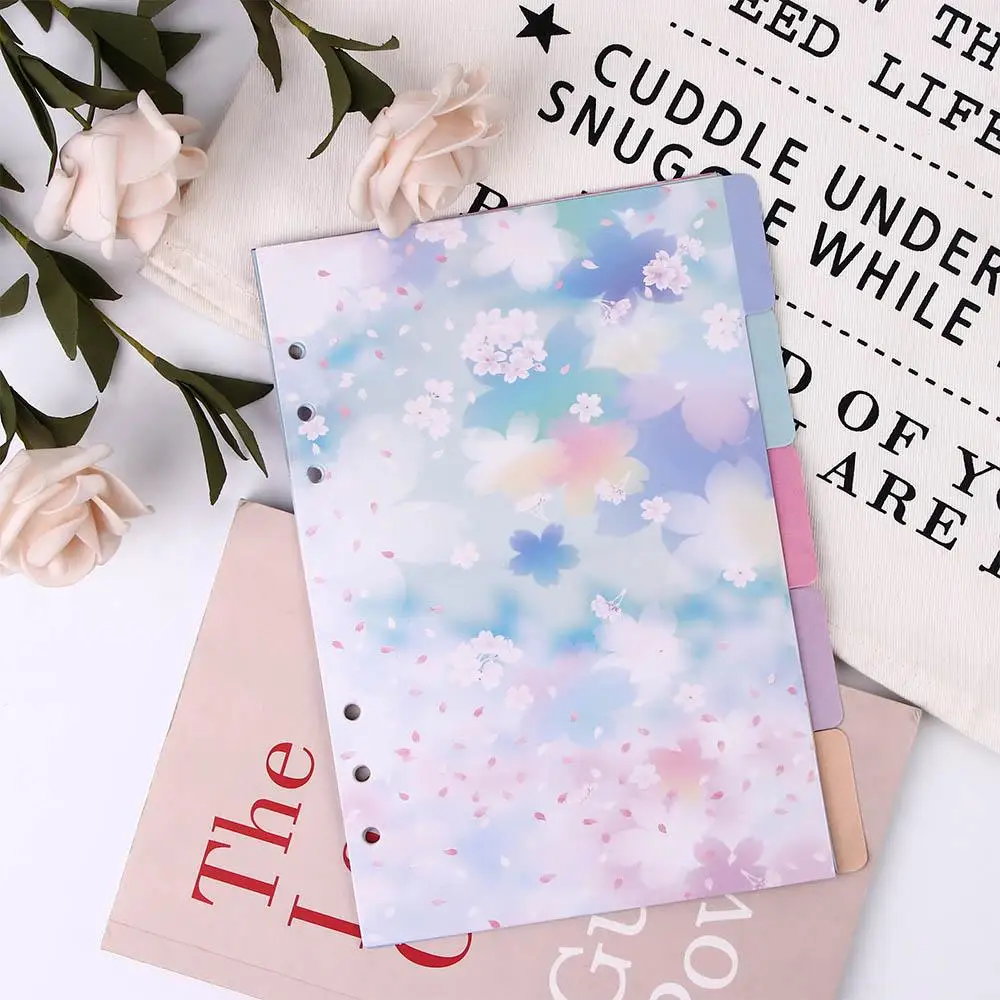 Binders A5 A6 Loose Leaf Binders Cherry Blossoms Style Binder Index Page Notebook Divider Index Loose Leaf Separator Page