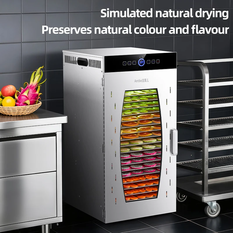 Food Dryer with 24 Trays, Stainless Steel Commercial Vege Drying hine, Heavy Fruit Dehydrator