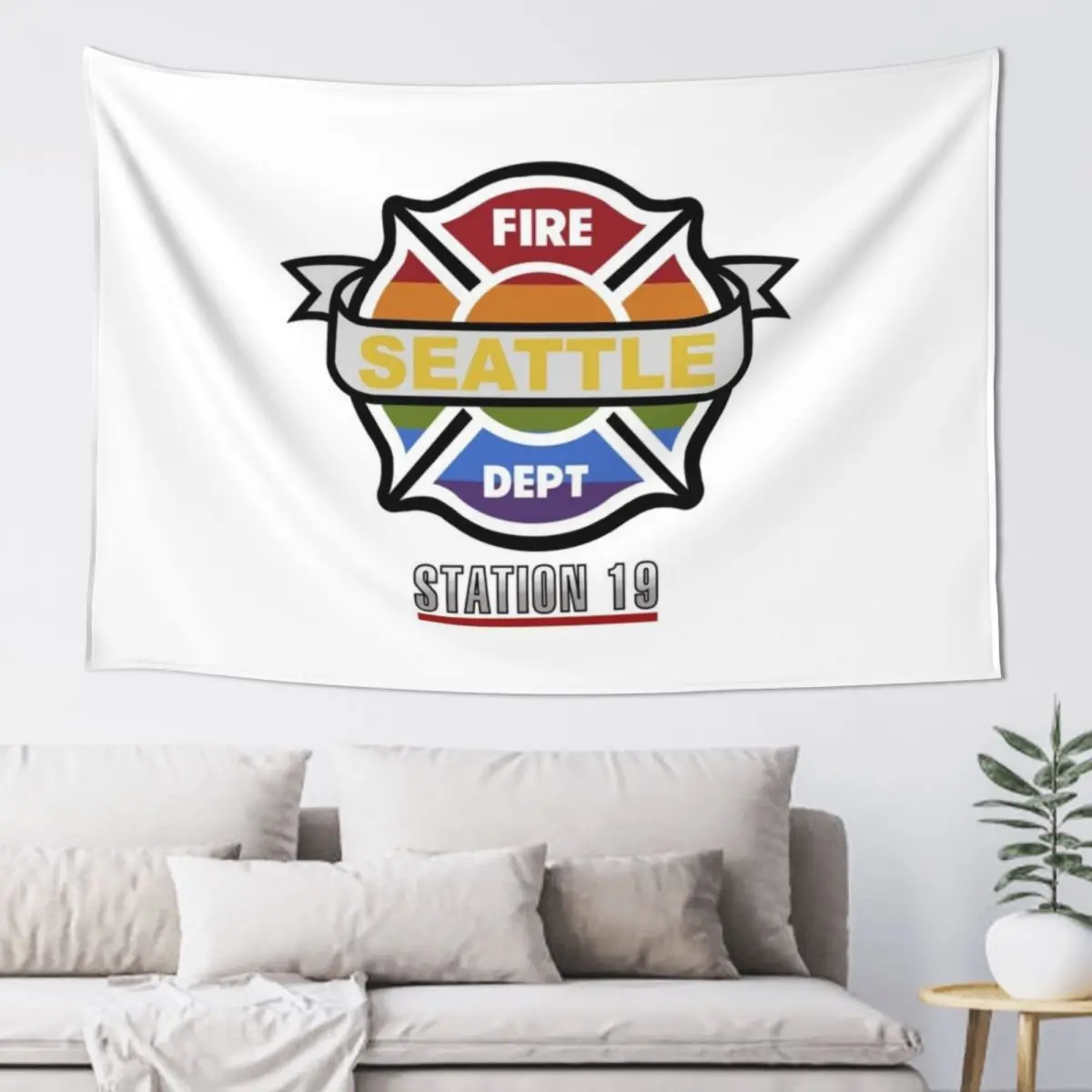 

Station 19 Pride Badge Tapestry Wall Hanging Wall Wall Deco Nordic Home Decor House Decor Tapestry