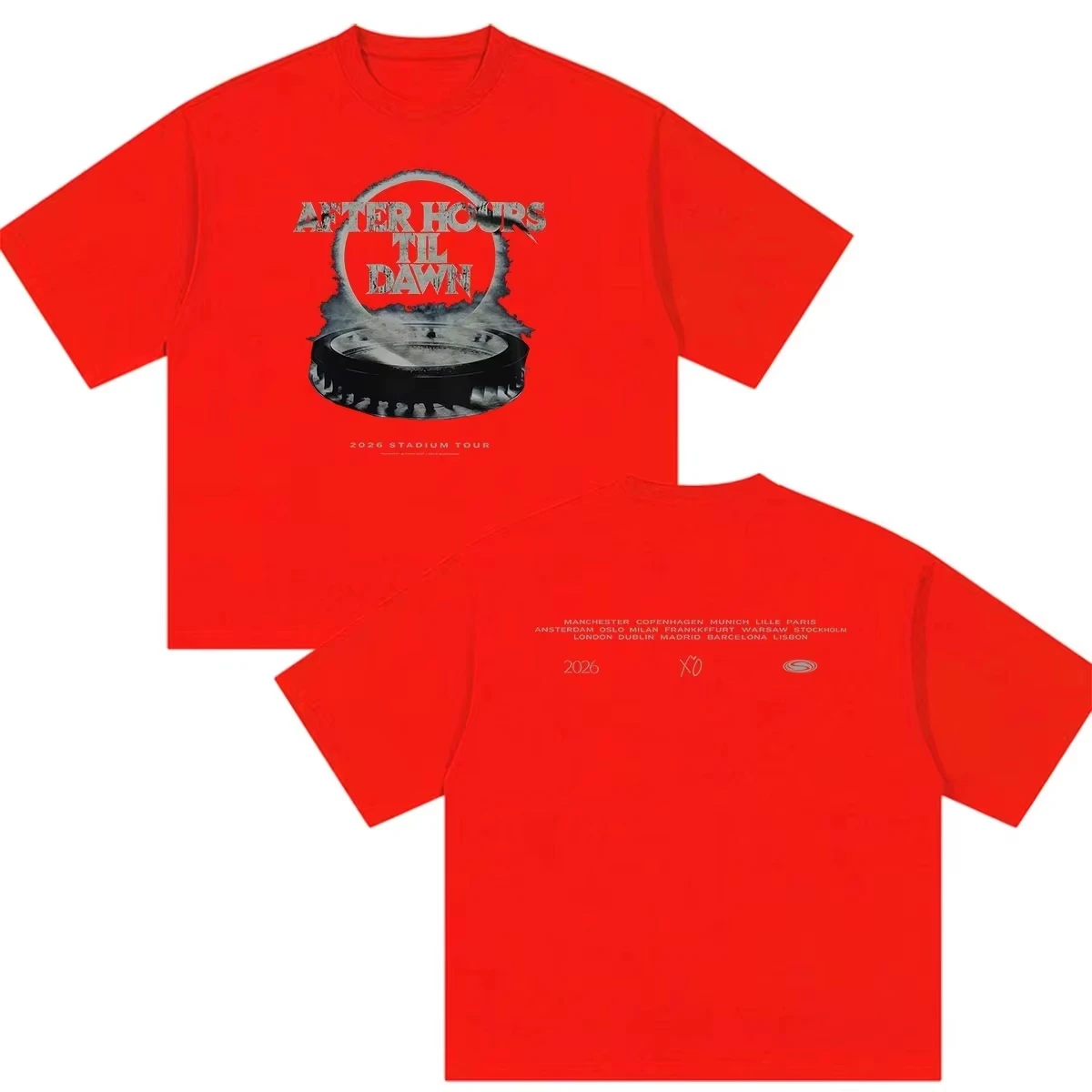 The Weeknd After Hours Til Dawn Stadium Tour 2026 T-Shirt Baumwolle Grafik-Shirt Herren Damen Sommer Streetwear – Detail 4