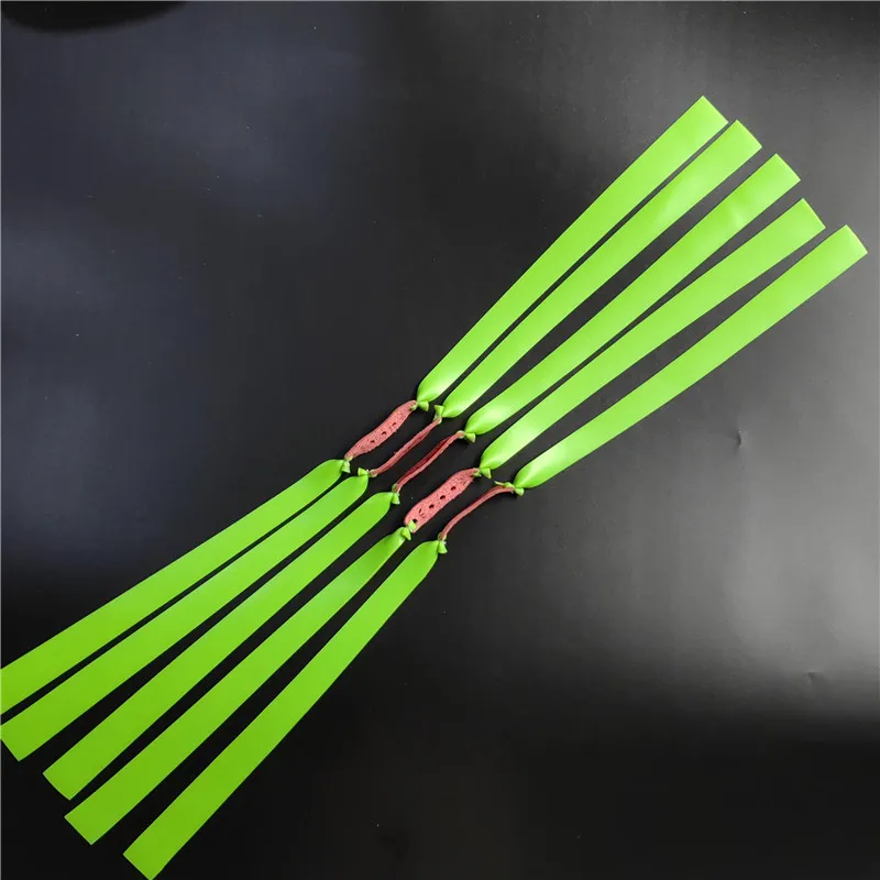 5 /10 Pcs/set Thickness 1mm/0.04in Thick Slingshot Latex Flat Rubber Strip, Green Leather Pocket Color Random, Outdoor Shooting