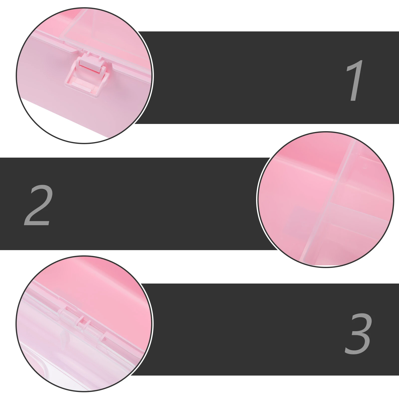 

Pink Plastic Storage Box for Jewelry Travel Camping Outdoor Lightweight Durable Safe Practical Hair Accessory Box Medicine