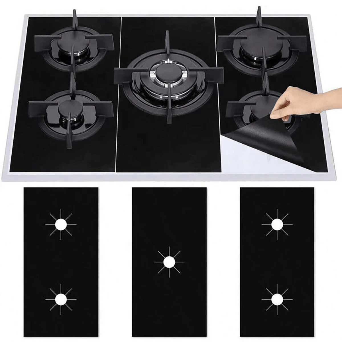 3-Piece Set of Gas Stove Heat Insulation Pads, Can Be Cut to Any Size, Oil-Proof and Stain-Resistant, Cleaning Gas Stove Protection Pads, Kitchen Supplies