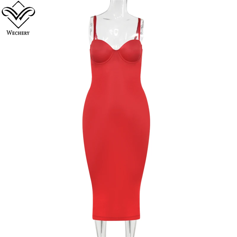 Wechery Woman Clothes Push Up Slimming Body Shaping Waist Control Halter Slit Backless Evening Long Dress Party Dresses