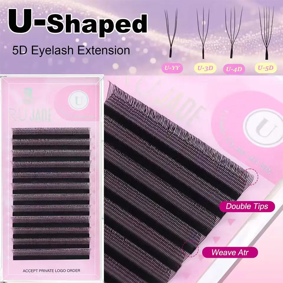

New Style U-Shaped 3D 4D 5D Eyelash Extension Easy to Use Long Lasting 3D Volume Hand Woven False Eyelashes for Maquillage Femme