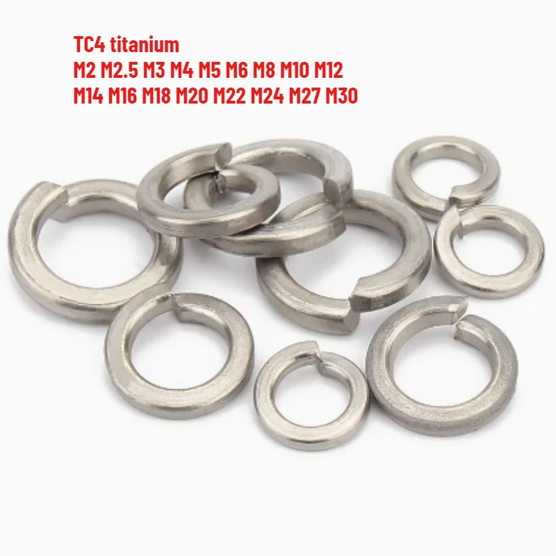 M2 M2.5 M3 M4 M5 M6 M8 M10 M12 M14 M16 M18 M20-M30 TC4 GR5 Titanium Alloy Elastic Gasket Spring Washer for Bicycle Motorcycle