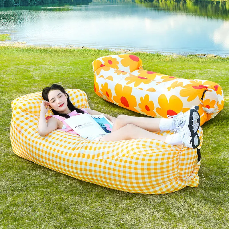 Outdoor Lazy Inflatable Sofa Internet Celebrity Inflatable Bed Park Air Cushion Bed Mattress Air Bed Lunch Break Single Person