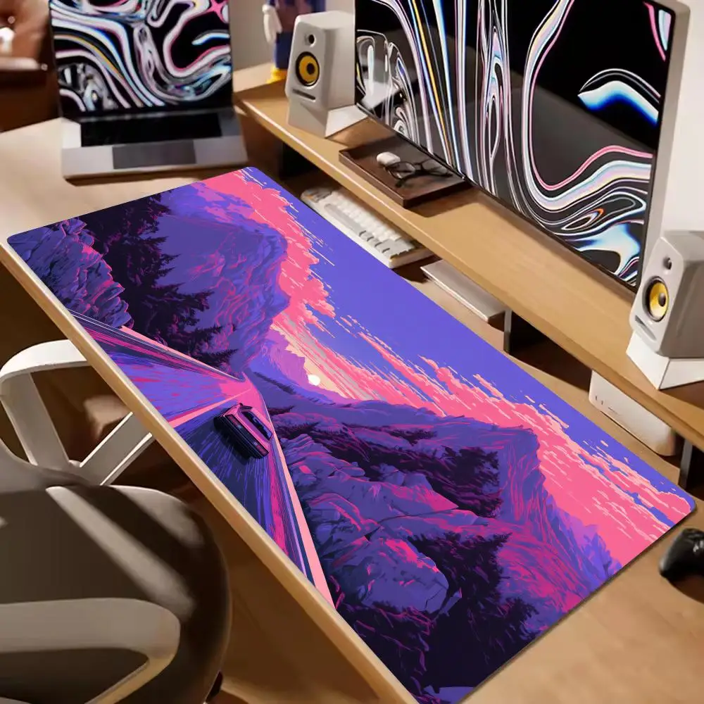 

Sunset Sports Car Mouse Pad XXL Computer Accessories Office Game Table Mats Rubber Anti-slip Gaming Keyboard Mousepads Desk Pads