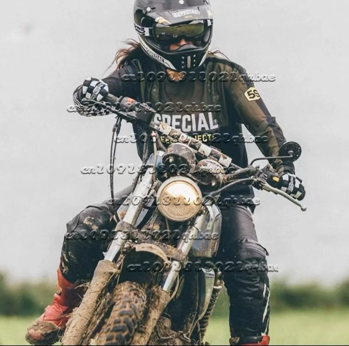 

New Retro Long Sleeved Motorcycle Suit, Off-road Motorcycle Suit, Breathable Quick Drying Riding Suit, Plus Size