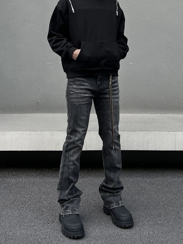 

Мужские джинсы Waed Bla Slim Fit в американском стиле High Street, эластичные, прямого кроя, с расклешением, из смесового хлопка и полиэстера, Cleanfit