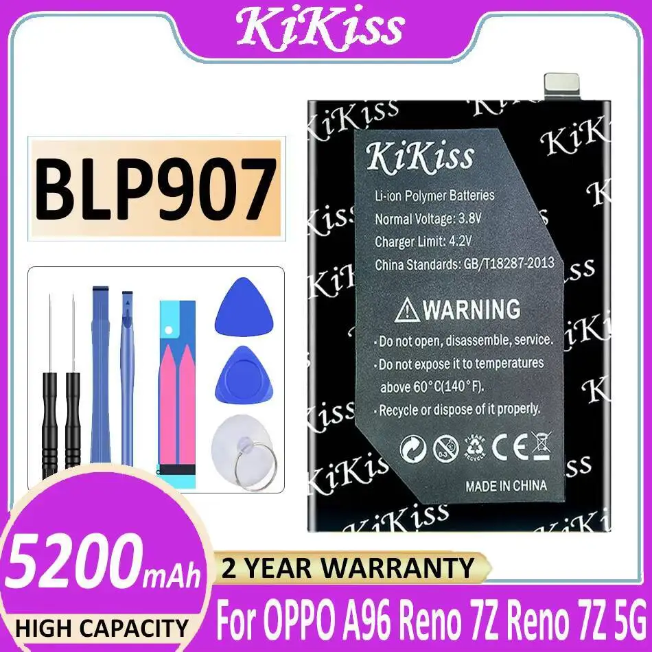 

Mobile Phone Battery BLP907 5200Mah For Oppo A96 Reno 7Z 5G 7 4G 8 8Z Lite Nord N20