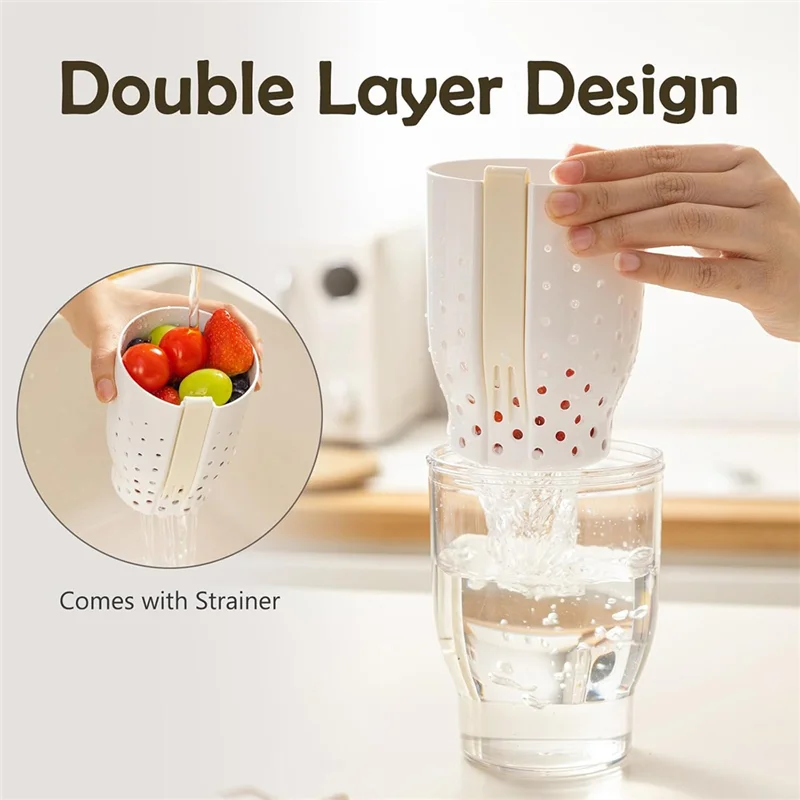 A74E-Reusable 25 Oz Travel Fruit Cups For Car, Fruity Salad Storage Container With Fork And Leakproof Lids