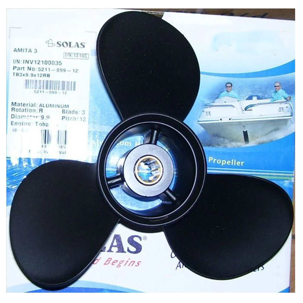 Top Quality  Aluminum Outboard Propeller For TOHATSU  HONDA 25-30hp   Outboard Motor Engine  9.9*12(9 7/8*12)