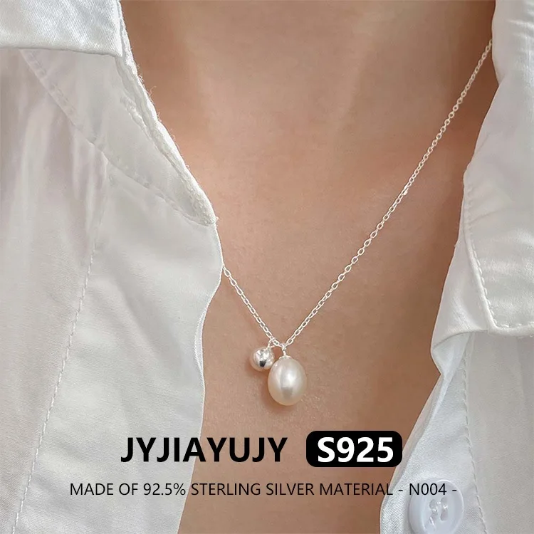 

JYJIAYUJY 100% цельно оригинальное ожерелье из стерлингового серебра S925 с нерегулярным пресноводным жемчугом, модные женские украшения N004