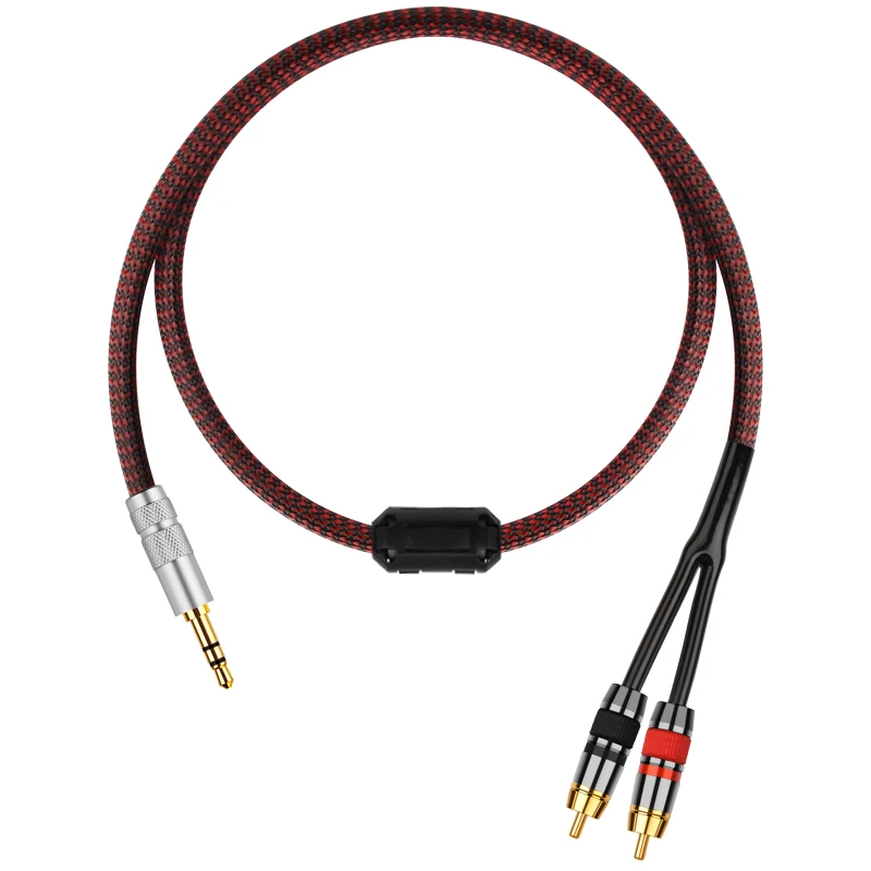 Monster One Point Two Audio Cable Fever Grade Pure Copper 3.5mm Jack to 2RCA Male Mobilephone Amplifier TV PC DVD Cable