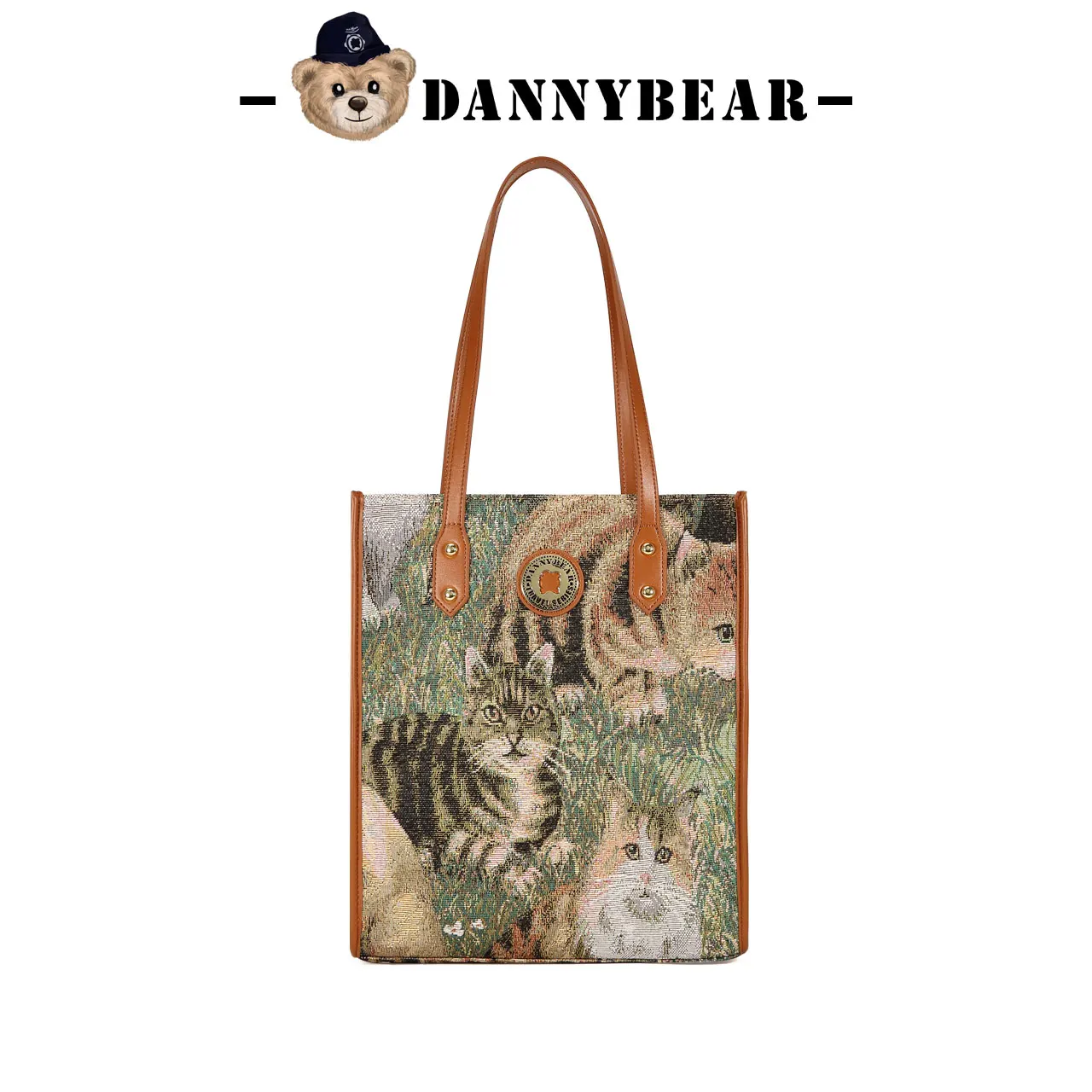 Artistic Vintage Pet Print Tote Bag for Women, Casual Large-Capacity Shoulder Bag, Minimalist Commute Handbag