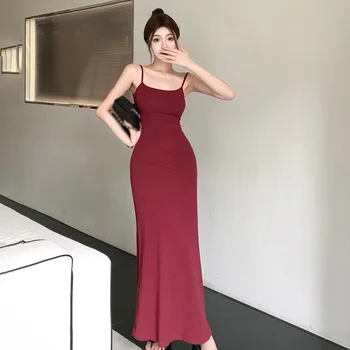 여성용 신축성 캐미솔 드레스, 허리 조이고 어깨 길이 스커트, 긴 드레스 내부 슬리밍, 여름
