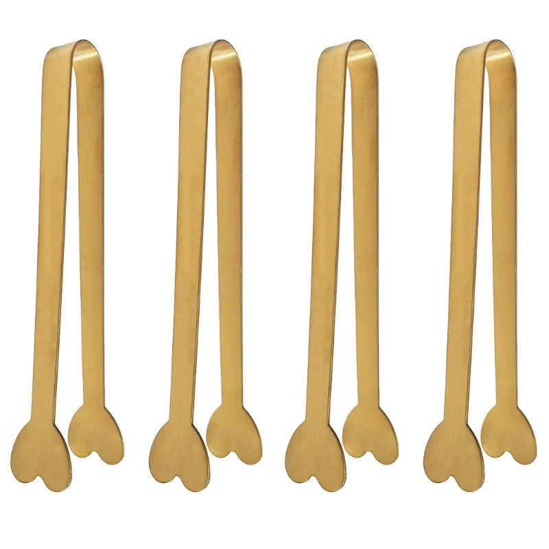 4/6PCS Stainless Steel Heart-Shaped Mini Tongs for Sugar/Ice Cubes Tea Party Wedding Coffee Bar Gift for Valentine's Day YUZI view 5