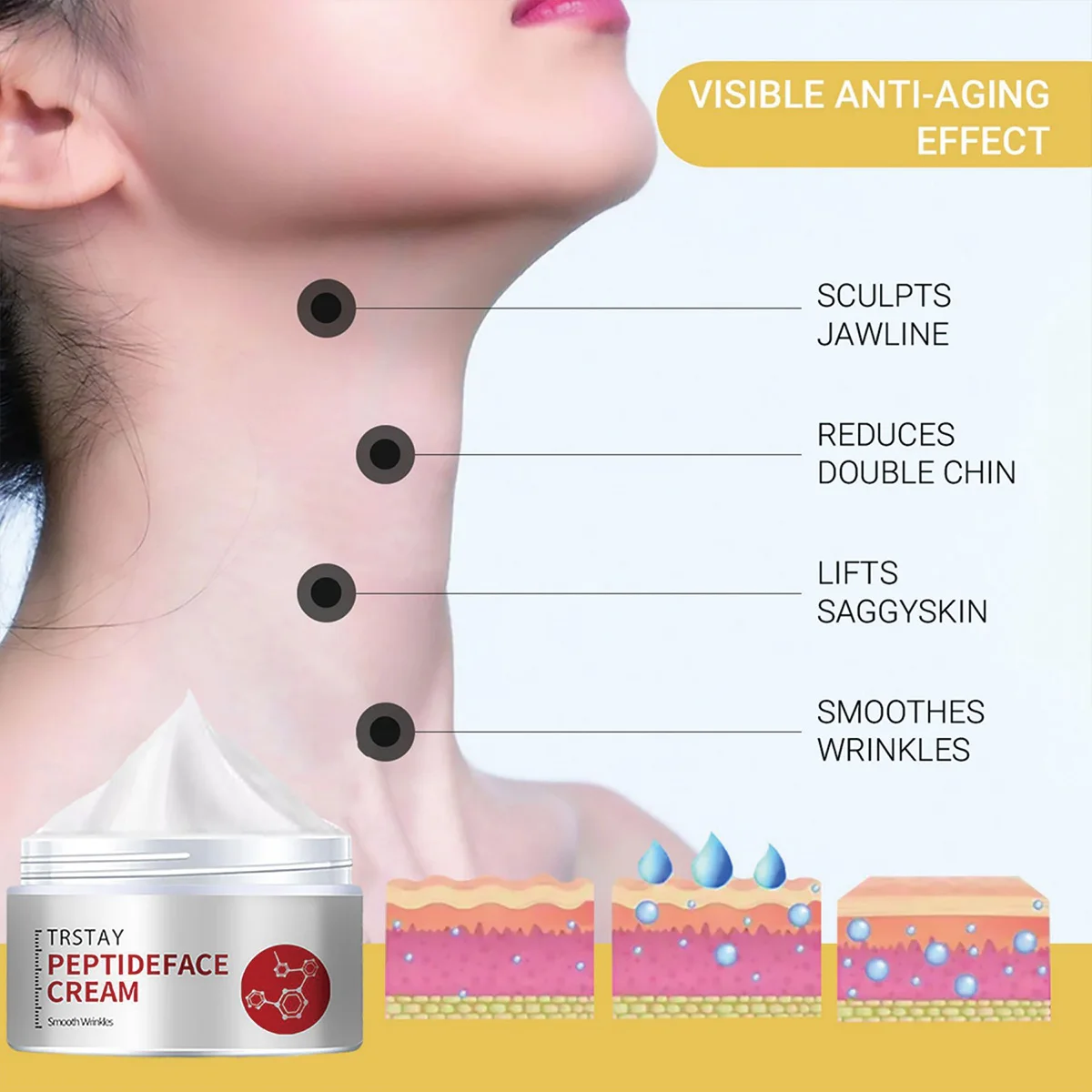 TRSTAY Peptide Face Cream Anti-Aging Fine Line Eraser Whitening Skin Care for Mothers And Kids