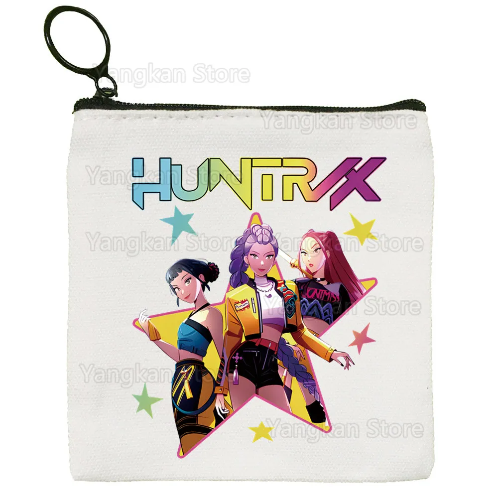 حقيبة قماش مطبوعة برسوم كارتونية من KPop Demon Hunters Zoey Rumi Mira بتصميم قماشي حقيبة تخزين بسيطة وعصرية