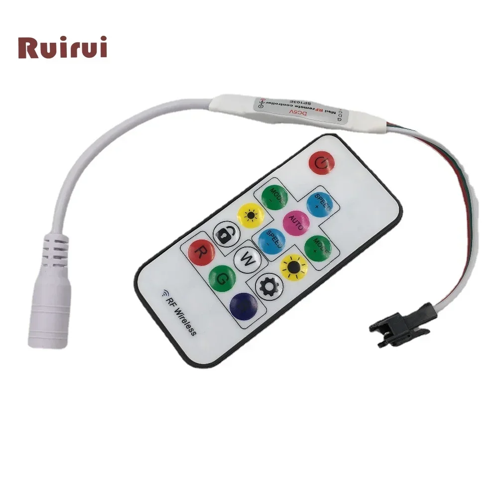 

100PCS SP103E Wireless RF Digital Full Color RGB LED strip Controller 14 key DC 5V WS2811 Dream Color LED Strip Light