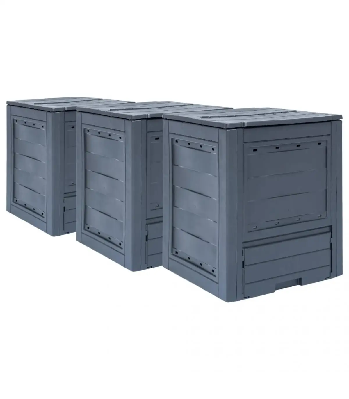 Composters garden composters 3 units Gray 780 L 60x60x73 cm