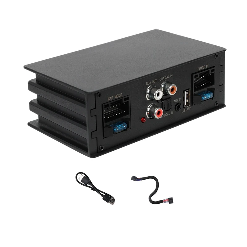 Car Digital Signal Processor Amplifier For Radio Stereo Subwoofer With Fiber Optic Input Plug And Play