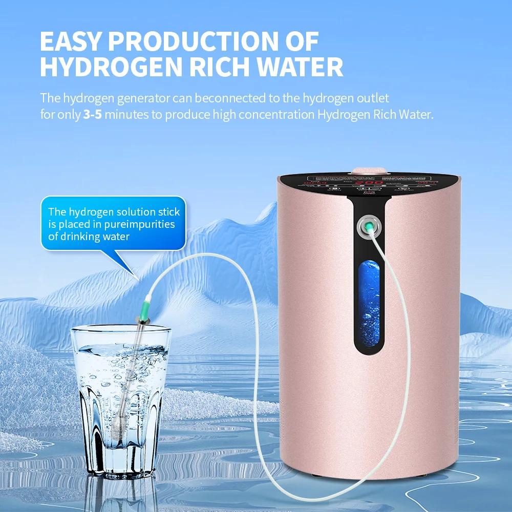 SUYZEKO 300ml Hydrogen Inhalation Machine Hydrogen Water Generator 99.9% High Purity Pure H2 Molecular Inhaler Therapy Home Care
