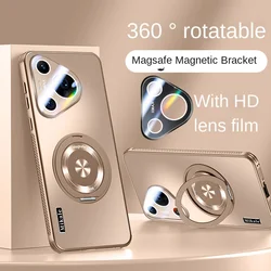 For Huawei Pura 70 Pro Case Hard AG Matte With Ring Magnetic wireless charging Protective Back Cover For Huawei P70 P60 P50 Pro