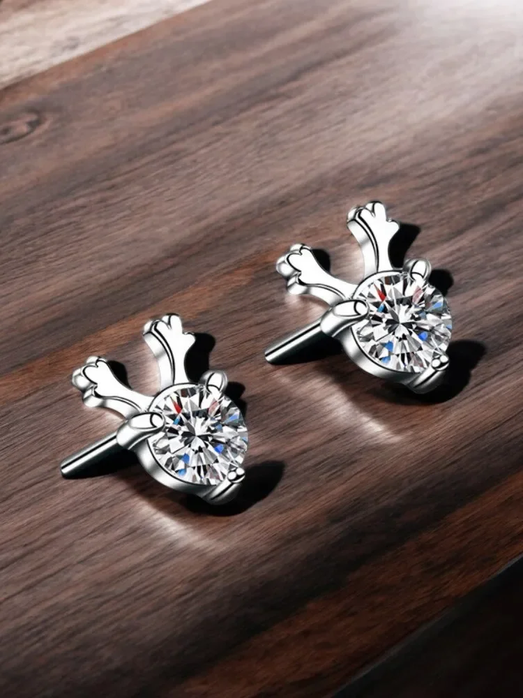 

Серьги из серебра 925 пробы, сертифицированные GRA, муассанит, рога, женские легкие когти, роскошные модные ювелирные обручи, подходят для повседневного ношения