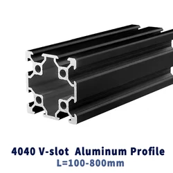 1PC 4040 Aluminum Profile Black Double Slot V-slot length 100-800mm for CNC 3D Printers Parts