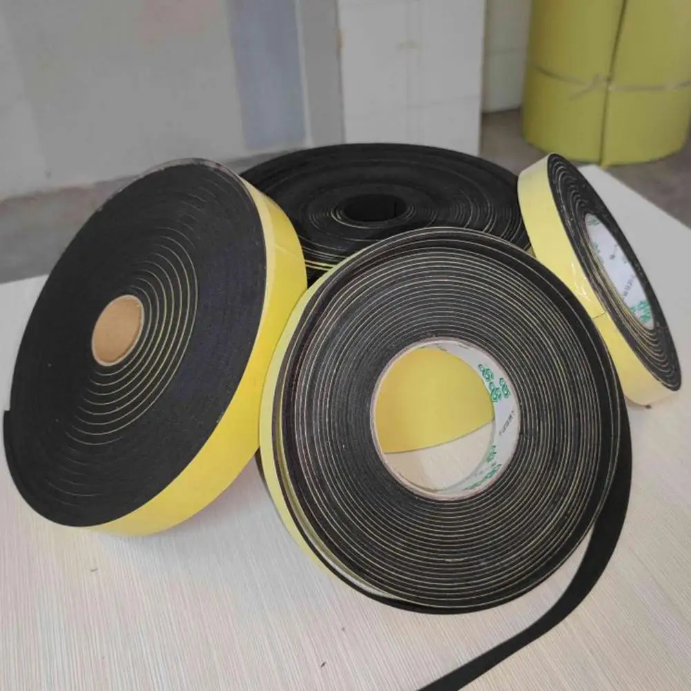 1 Roll 1/1.5/2CM EVA Foam Tape Self-adhesive Insulation Tape Roll Anti-collision Noise Reduction Weather Stripping Seal Strip