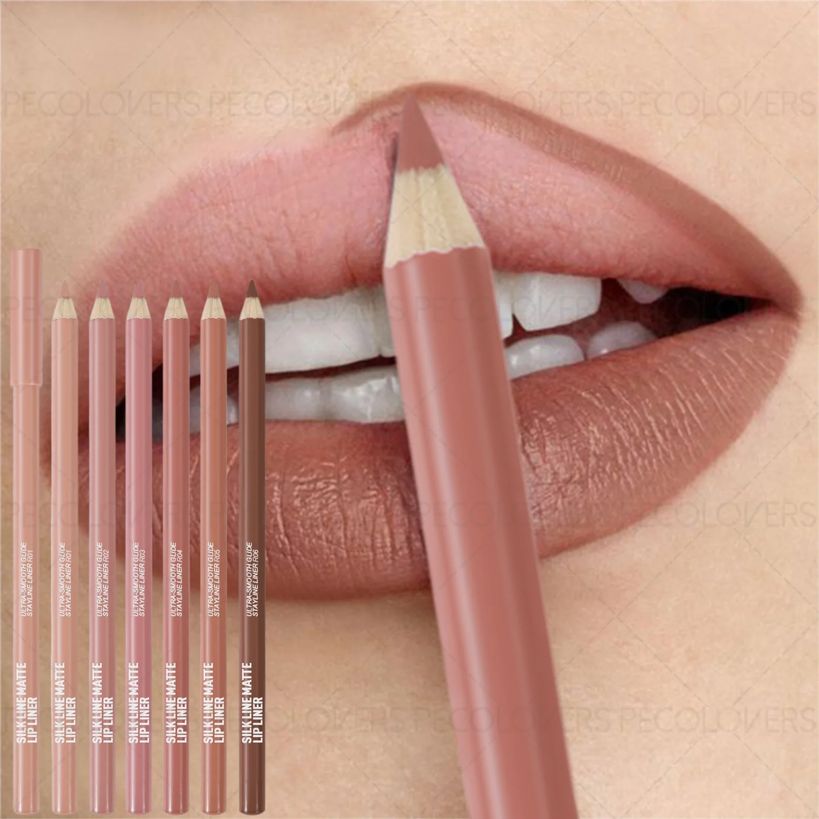 1 szt. Matowy kredka do ust 3D w odcieniu nude, konturowanie ust, seksowny makijaż ust, gładki, nieprzywierający, idealny prezent na Boże Narodzenie