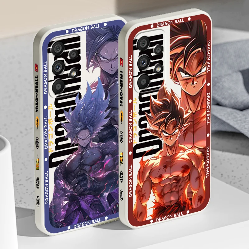 Luxury D-Dragon Ball G-oku Liquid Left Rope For Samsung A53 A52 S A33 A32 A51 A71 A21S A13 A73 A50 A72 A23 A12 5G Cover