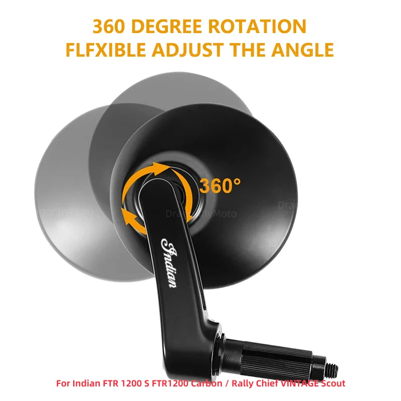 TLYSMG Support Téléphone Moto Guidon - Compatible Indian FTR 1200, Chief Vintage, Scout - Aluminium CNC 360° Argenté