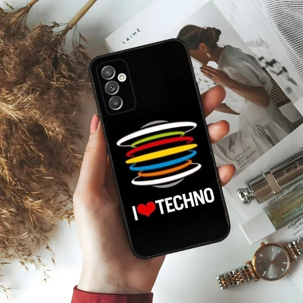 T-Techno Music Art Phone Case For Samsung S24,23,22,30,21,10,9,Ultra,Plus,Lite,FE,5G Black Soft Case