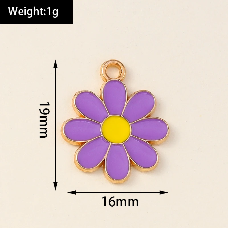 10 Stück niedliche, bunte Emaille-Blumen-Anhänger für Ohrringe, Halsketten, Armbänder, DIY-Bastelarbeiten, Schmuckherstellung, Zubehör – Detail 8