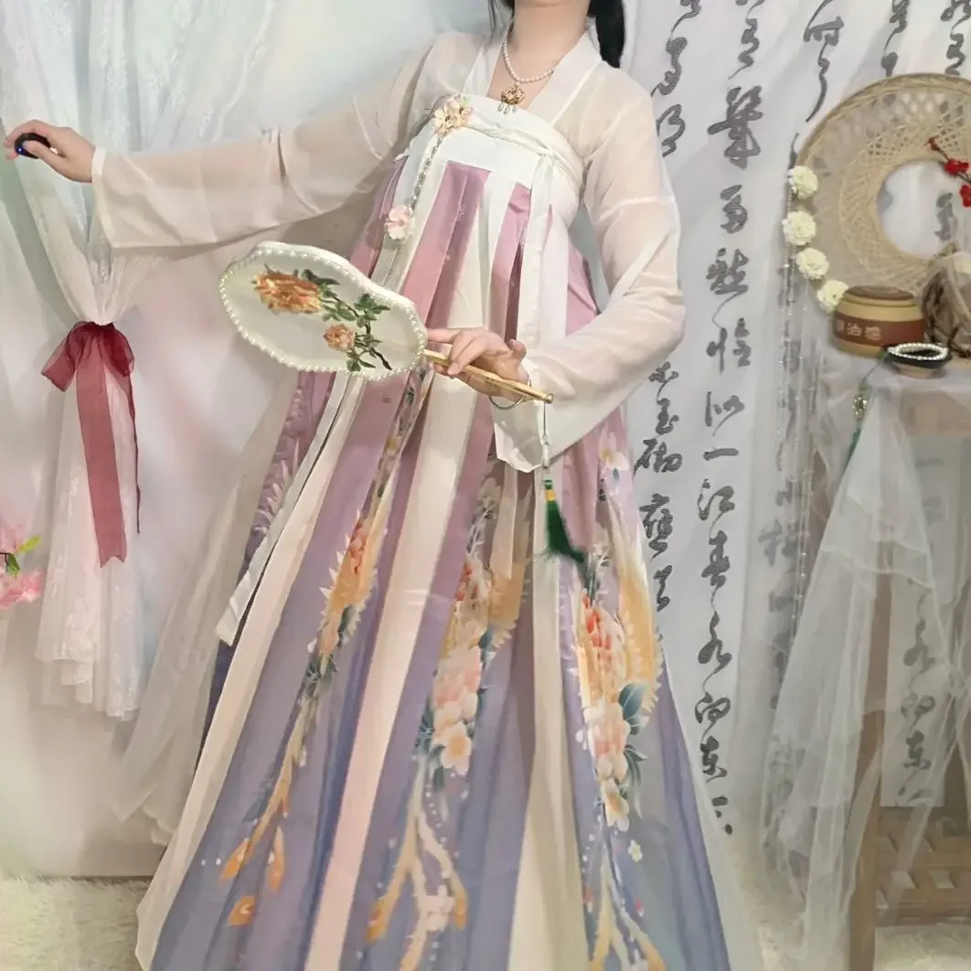 Original Authentic Hanfu Women's Chinese Chest Length Summer Fairy Spirit Improved Ancient Costumes Traditional Chinese Dress