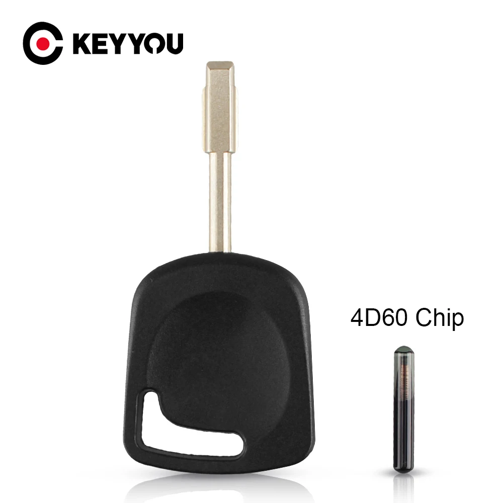 

KEYYOU Транспондер Чехол для автомобильного ключа Брелок Необрезанный пустой лезвие Чип Ключ для Ford Focus Mondeo Ka Escort Fiesta Fusion Connect