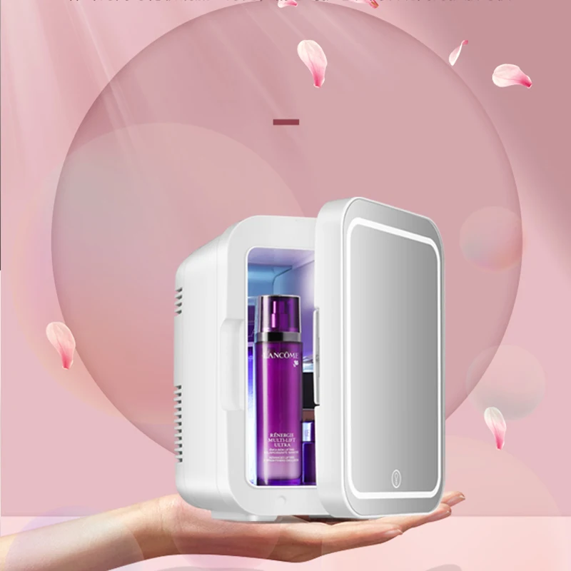 CX505 4L العناية بالبشرة ثلاجة صغيرة فندق سيارة ثلاجات صغيرة المحمولة مستحضرات التجميل ثلاجة تجميل صغيرة مع مرآة مصباح ليد
