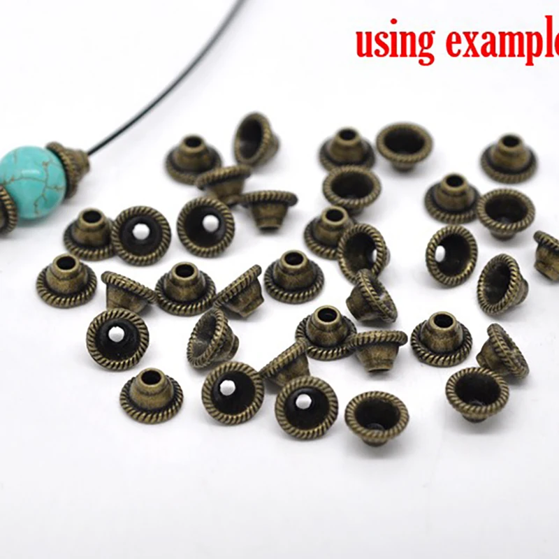 ドリーンボックスラブリー100ブロンズトーンビーズキャップ所見8x5mm (b14477)