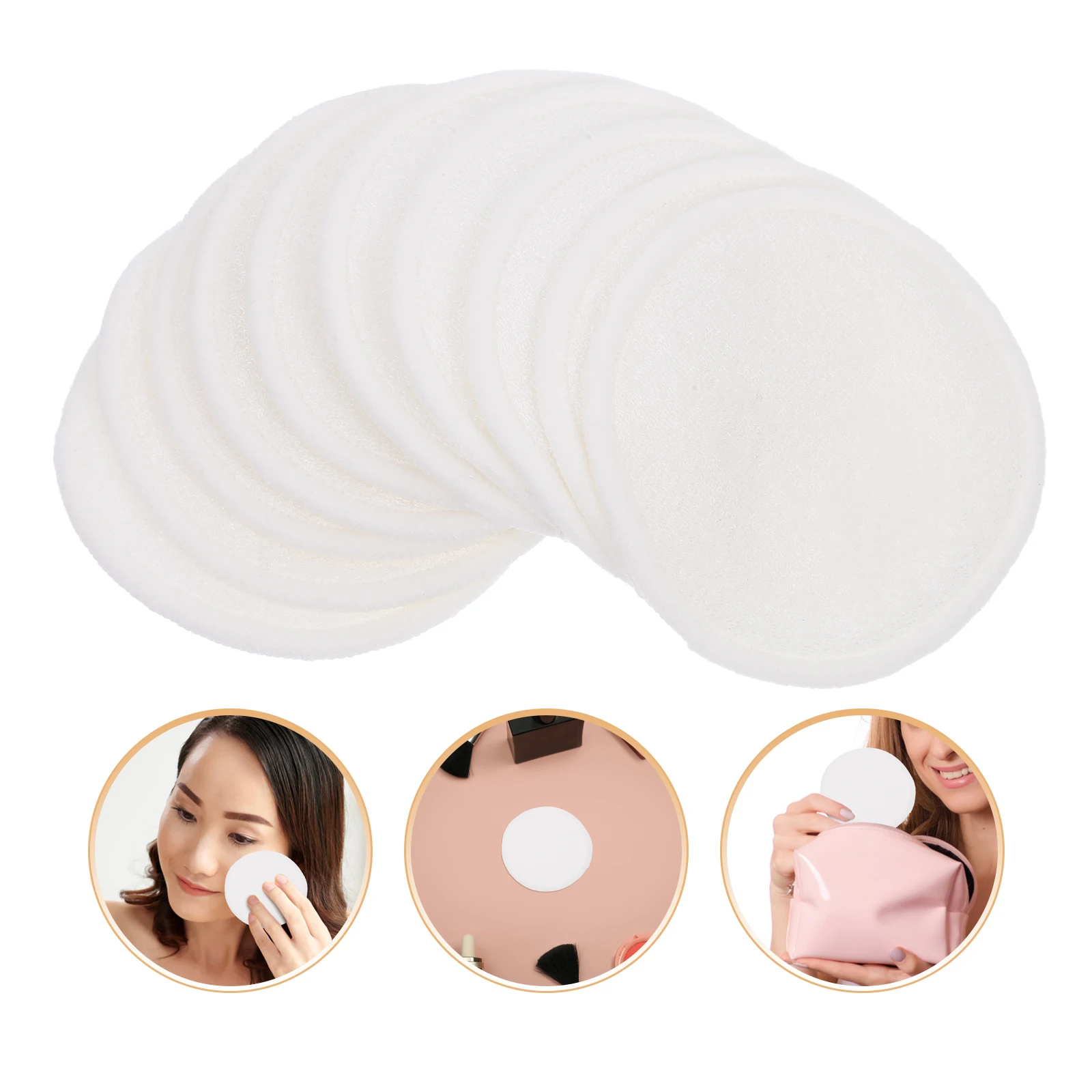 

10pcs Reusable Round Cotton Pads for Makeup Removal Facial Cleansing Washable Soft Skin Care Travel Essentials 8cm Size