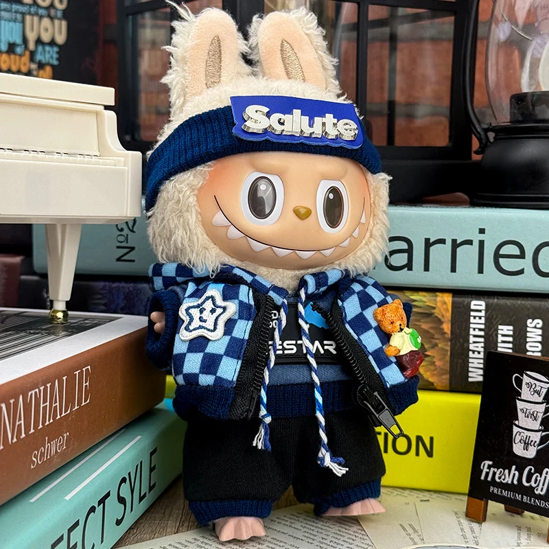 ชุดเสื้อผ้าตุ๊กตาขนนุ่มน่ารักขนาด 17 ซม. อุปกรณ์เสริมสำหรับตุ๊กตาเกาหลี Kpop Exo Labubu Idol ชุดแม่บ้าน DIY ของขวัญสำหรับเด็ก