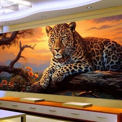 Fullcang New Diamond Painting Large Size Sunset Leopard Diy Full Rhinestone Art Animals mosaico ricamo immagine Wall Decor