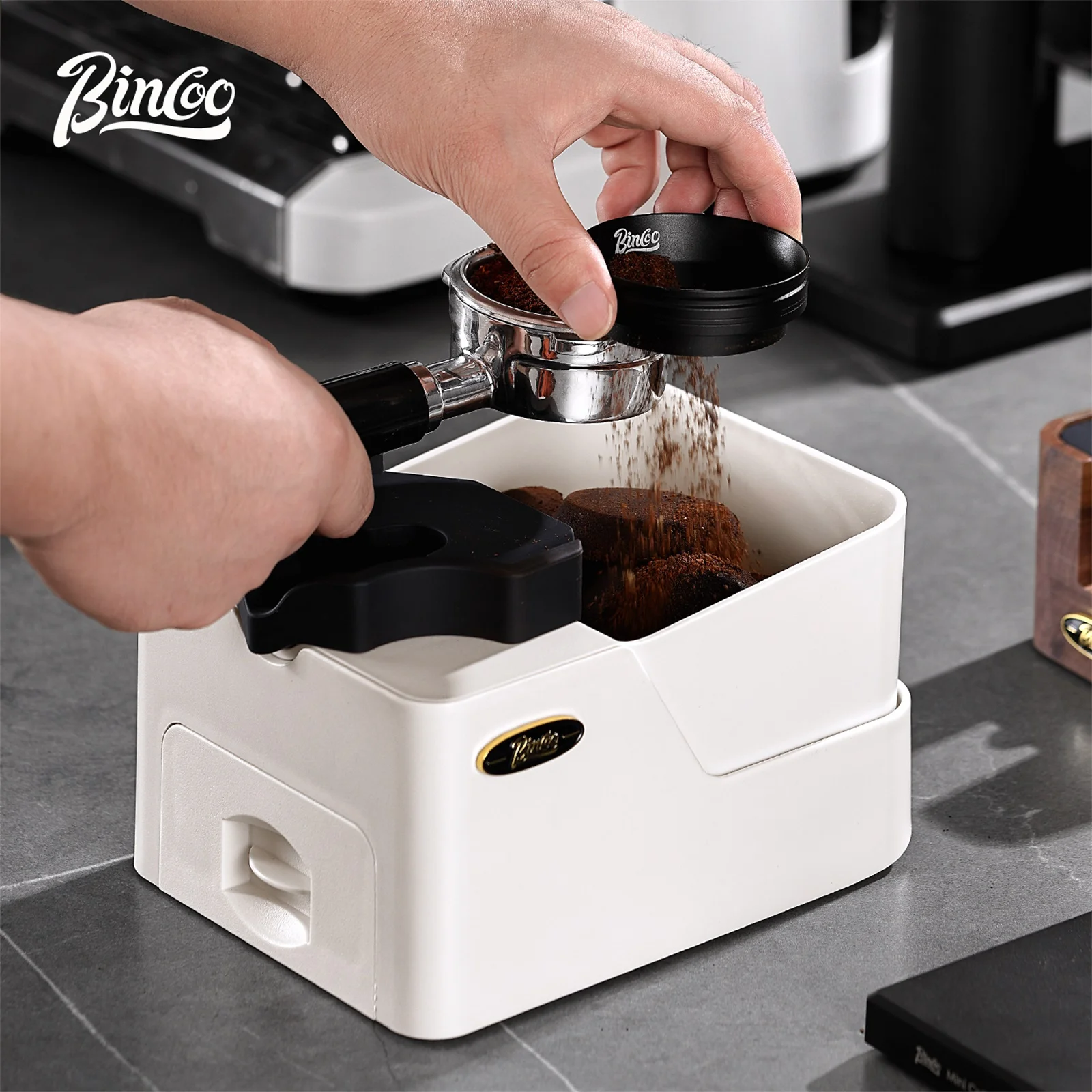 

BINCOO Multifunctional Coffee Grounds Box Espresso Machine Powder Residue Storage Box Coffee Knocking Residue Bin Barista Tools